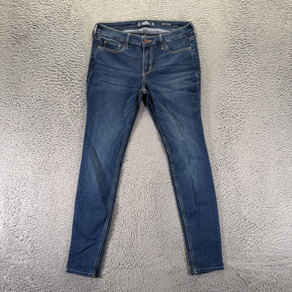 Hollister Jeans Womens 9 Blue Cotton Denim Skinny Leg Classic Fit Faded Stretch